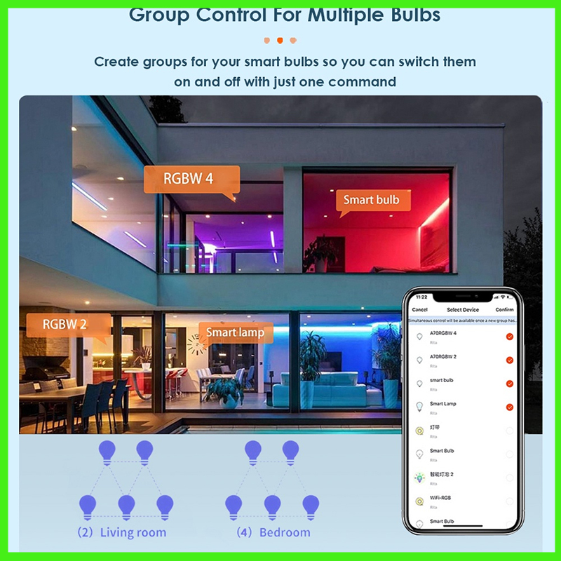 Smart Light Bulb Daylight WARM RGB Wifi Bluetooth Remote Control 10W ...