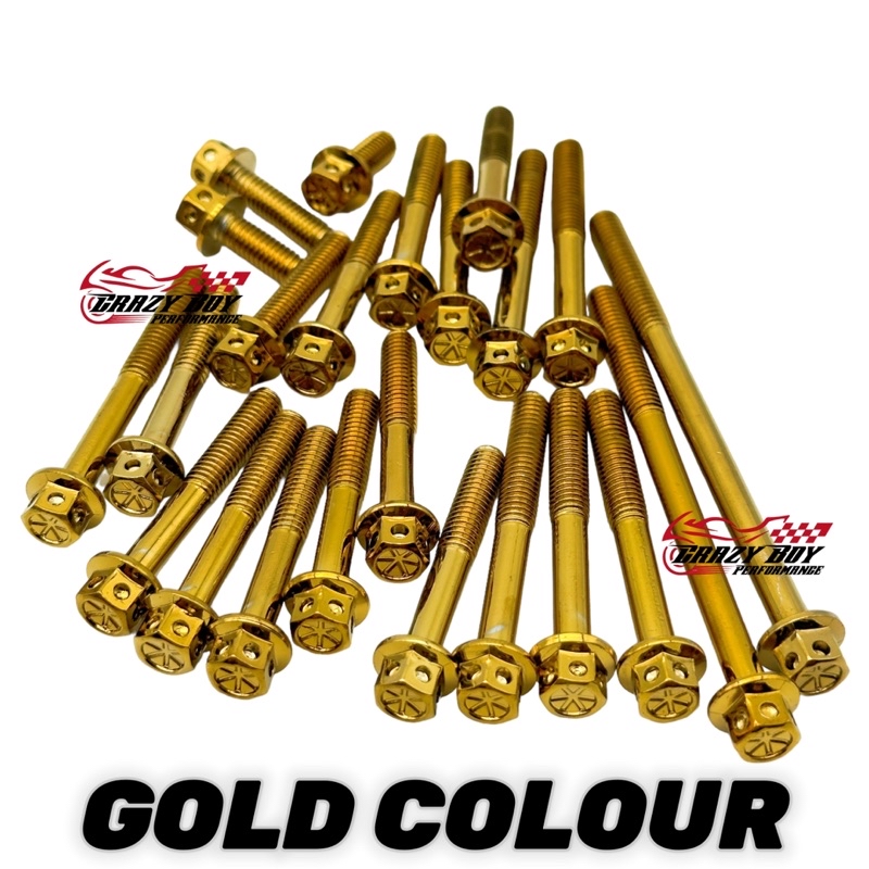 SKRU COVER ENGINE SET GOLD YAMAHA Y15ZR / Y16ZR / LC135 4S / LC135 5S ...