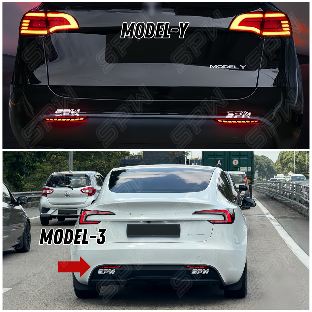Tesla Model 3 / Model Y Rear Bumper Reflector LED Reflector Daylight ...