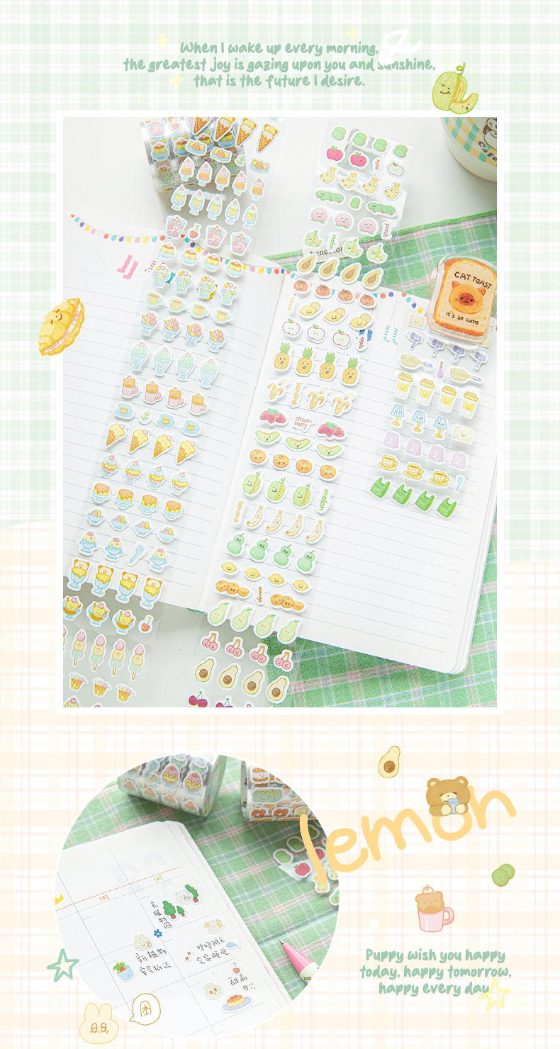 INS Korean Style Life Expression Series Die Cut Mini Deco Stickers Roll ...
