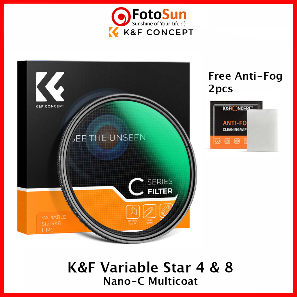 K&F Concept Variable Star filter 4 & 8 Nano-C effect filter for video ...