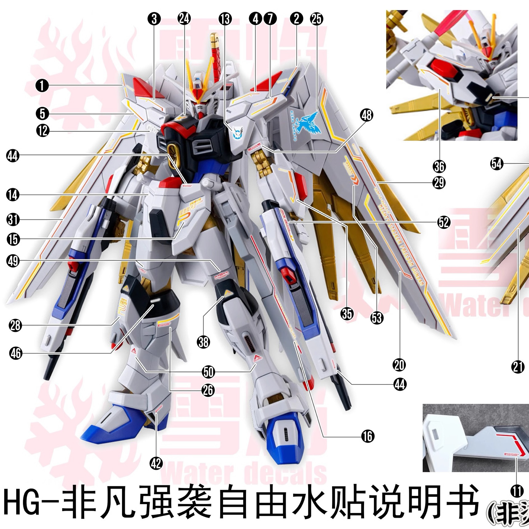 (DDB Corgi) Fluorescent Effect Wing + Action Base Set - HG 1/144 Mighty ...