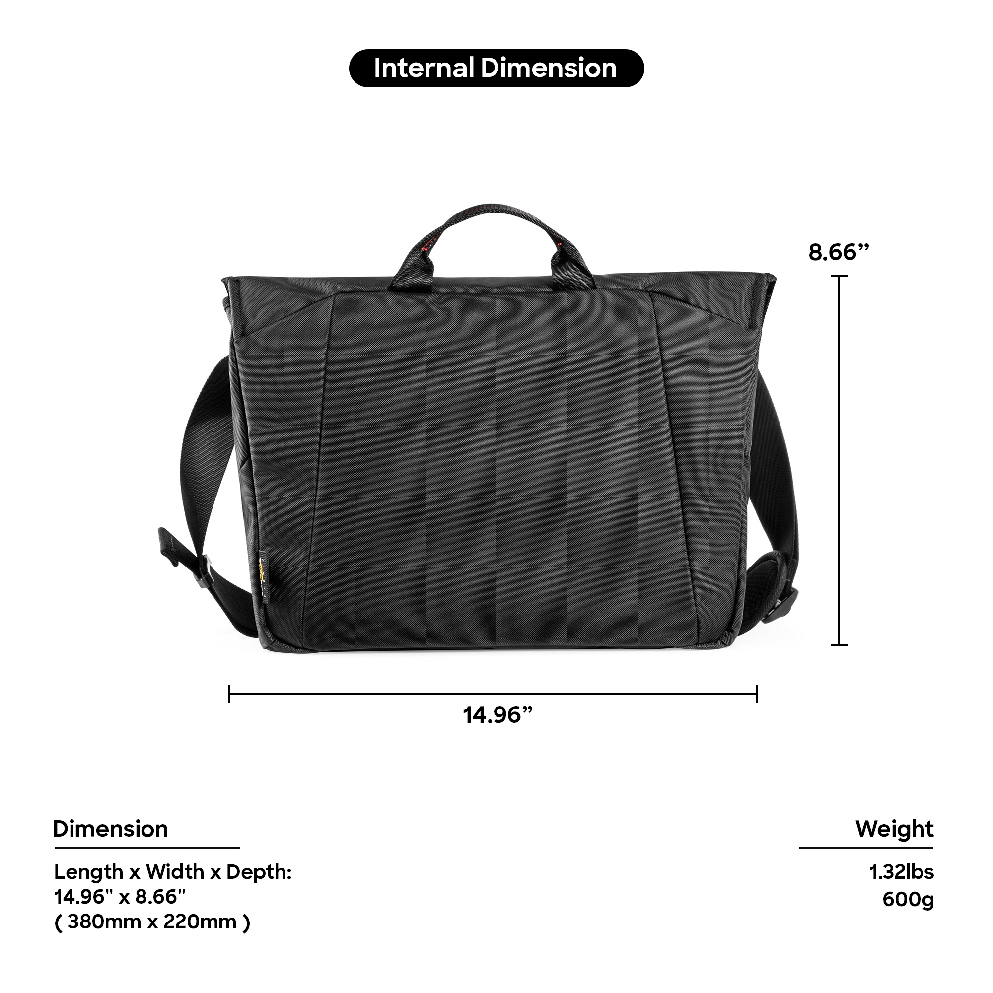 tomtoc 16 Inch Casual Laptop Shoulder Sling Bag MacBook Pro M1 / MateBook / Surface / HP