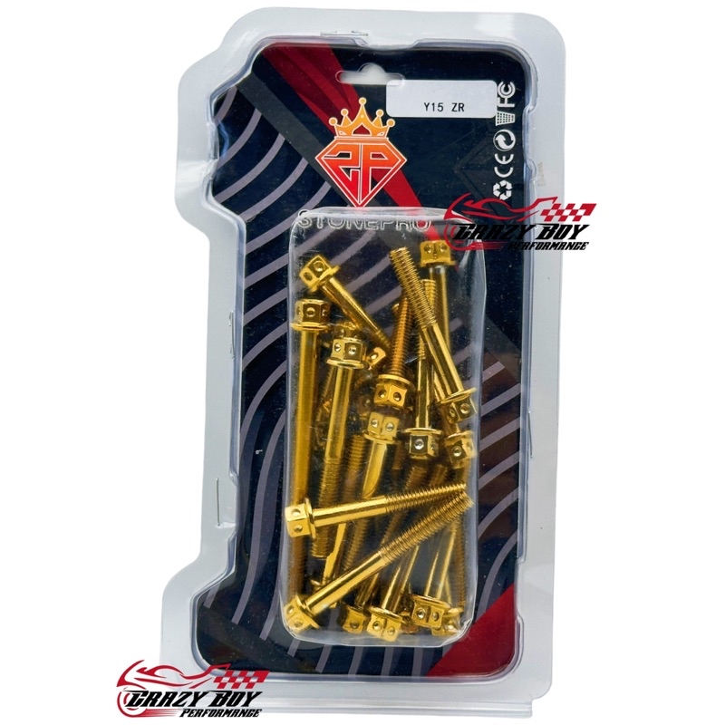 SKRU COVER ENGINE SET GOLD YAMAHA Y15ZR / Y16ZR / LC135 4S / LC135 5S ...