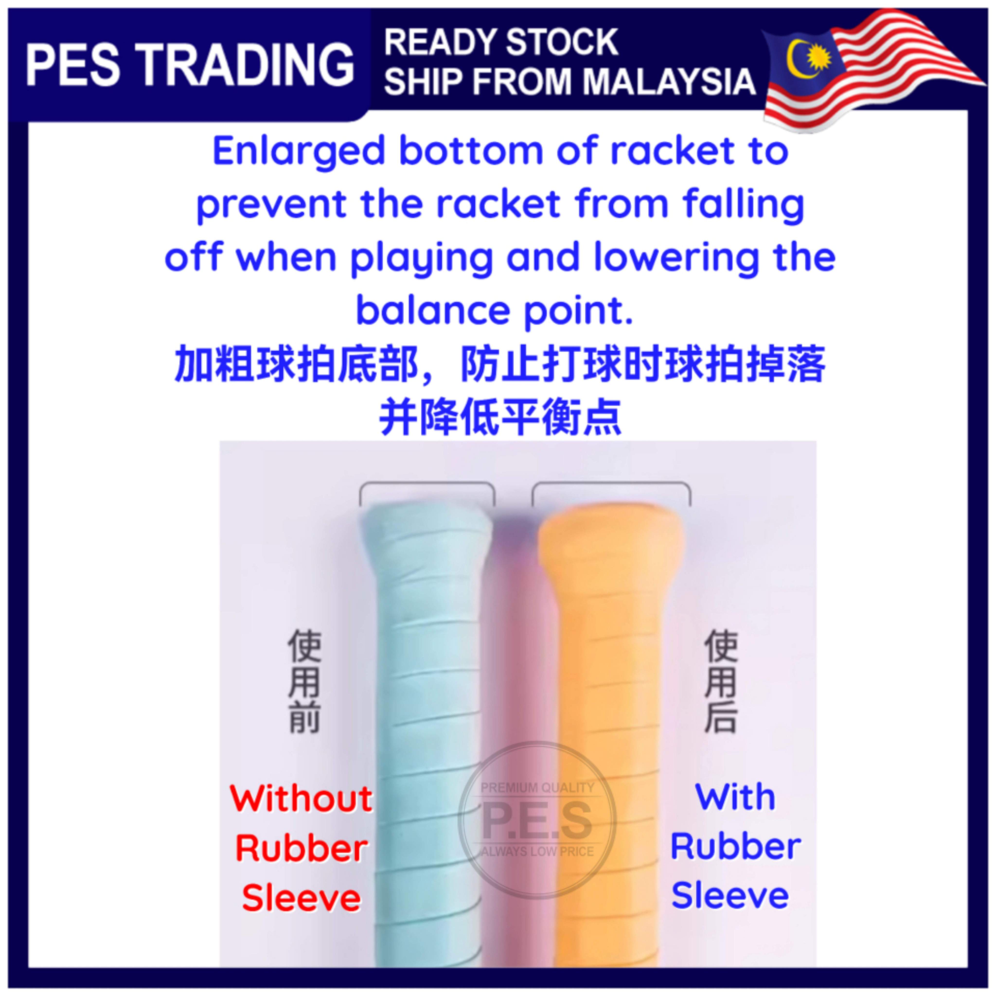 BADMINTON RACKET STOPPER / RACKET HANDLE RUBBER SLEEVE - PREVENT RACKET ...