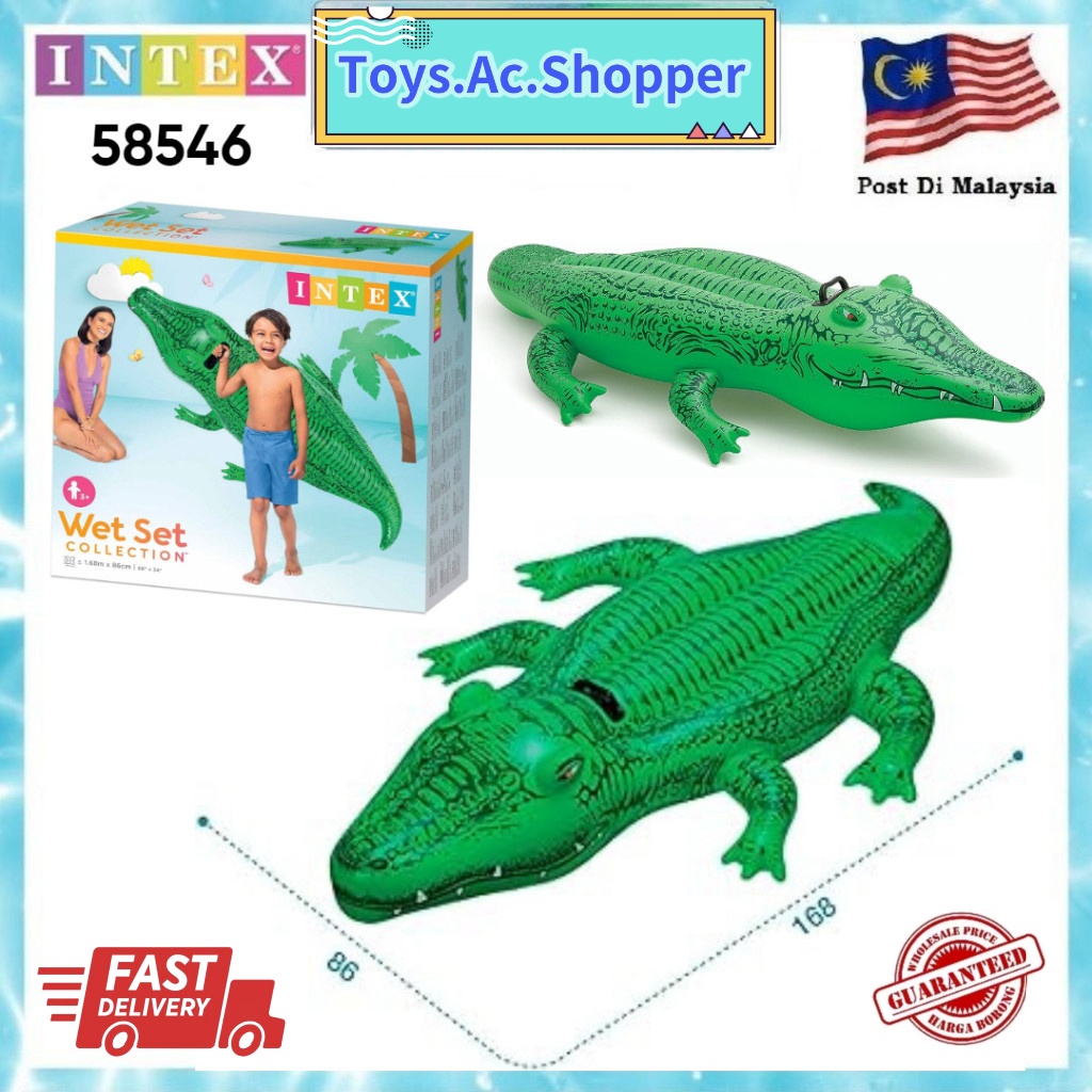 INTEX 58546 Inflatable Crocodile Float Swimming Pool Swimming Ring