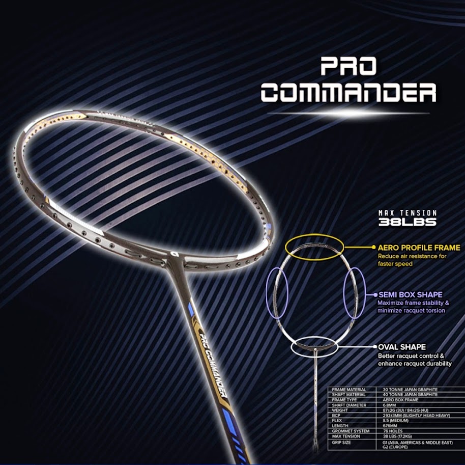 APACS RACKET PRO COMMANDER FREE String/Grip/Bag | Shopee Philippines