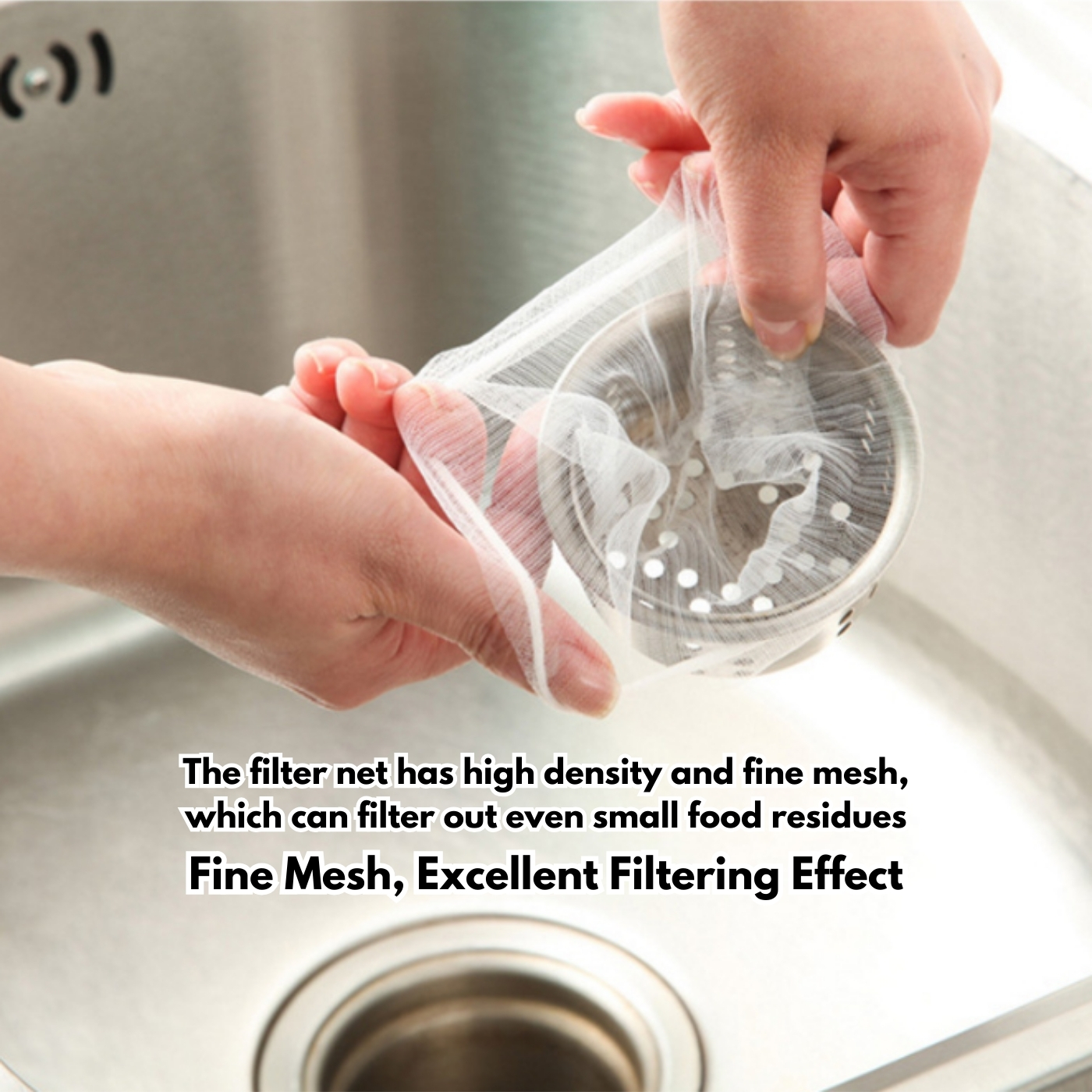 100pcs Filter Net Disposable Kitchen Sink Sapis Sinki Elastic Bathroom ...
