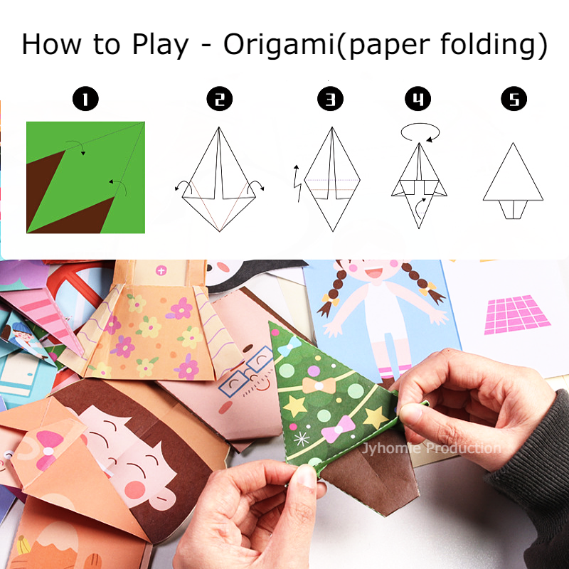 Kid Art Craft Papercraft Origami Folding Cutting Sticker Papercraft ...