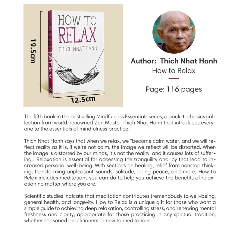 How to Relax (Mindfulness Essentials) by Thich Nhat Hanh | Shopee ...