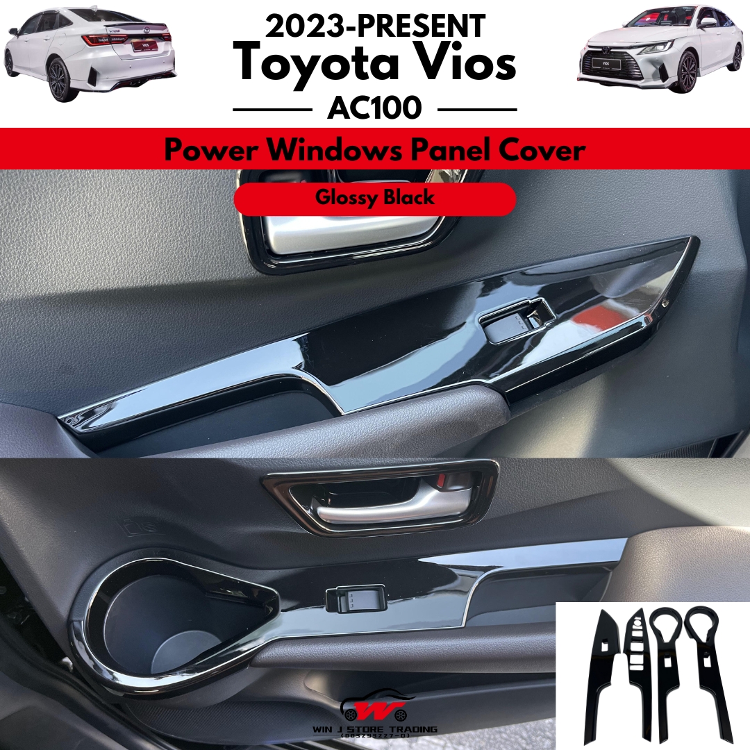 Toyota Vios Gen4 AC100 2023-2025 Carbon Trim/Glossy Black Power Windows ...