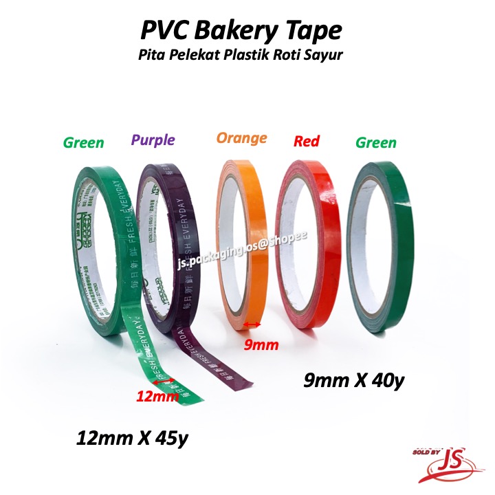 Pita Pelekat Plastik Roti Sayur Hard PVC Bakery Tape Bag Sealer Tape ...