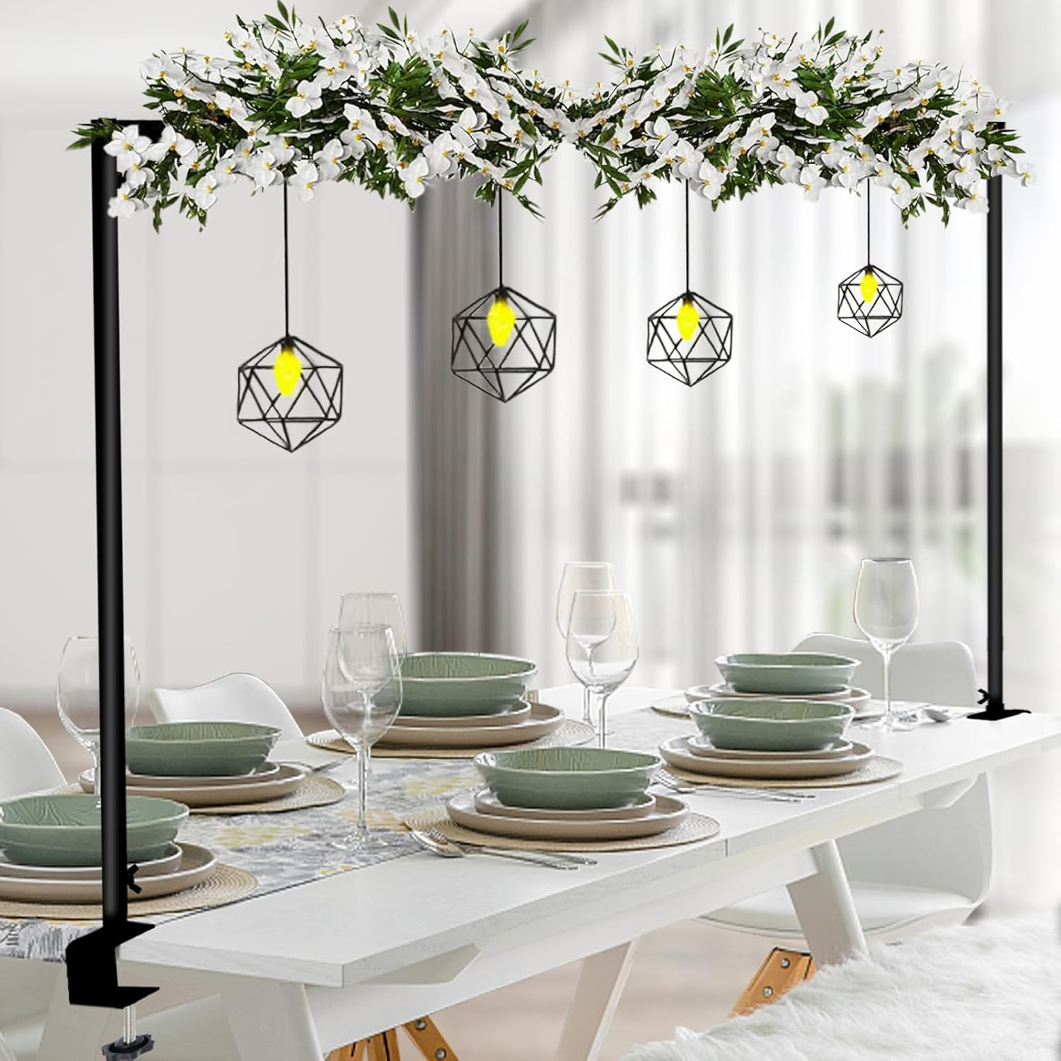 110-248CM Adjustable Over The Table Rod Stand Table Frame Backdrop ...