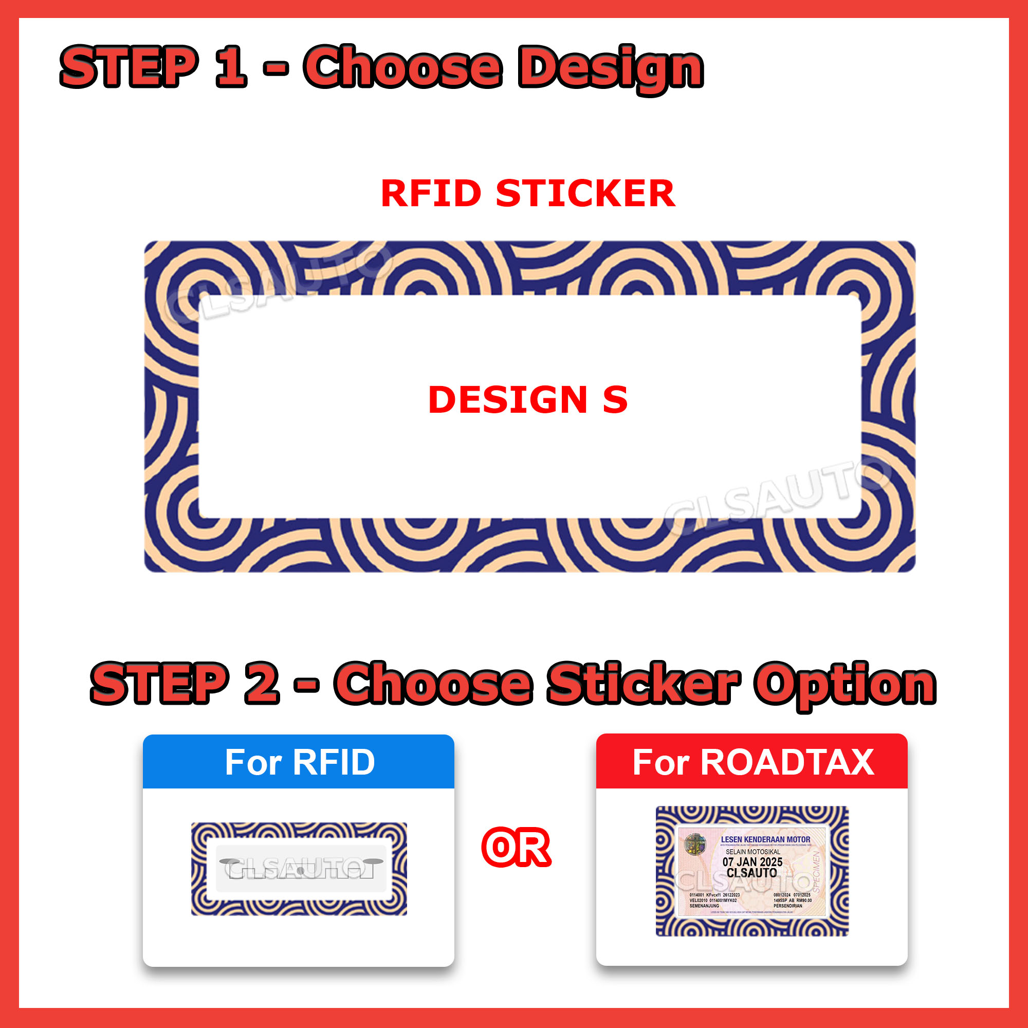Universal Car RFID & Roadtax Sticker - Die-Cut, Printed, Waterproof ...