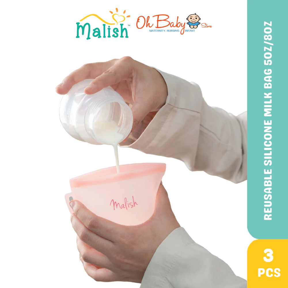Malish Reusable Silicone Breast Milk & Baby Food Storage Bag (3pcs