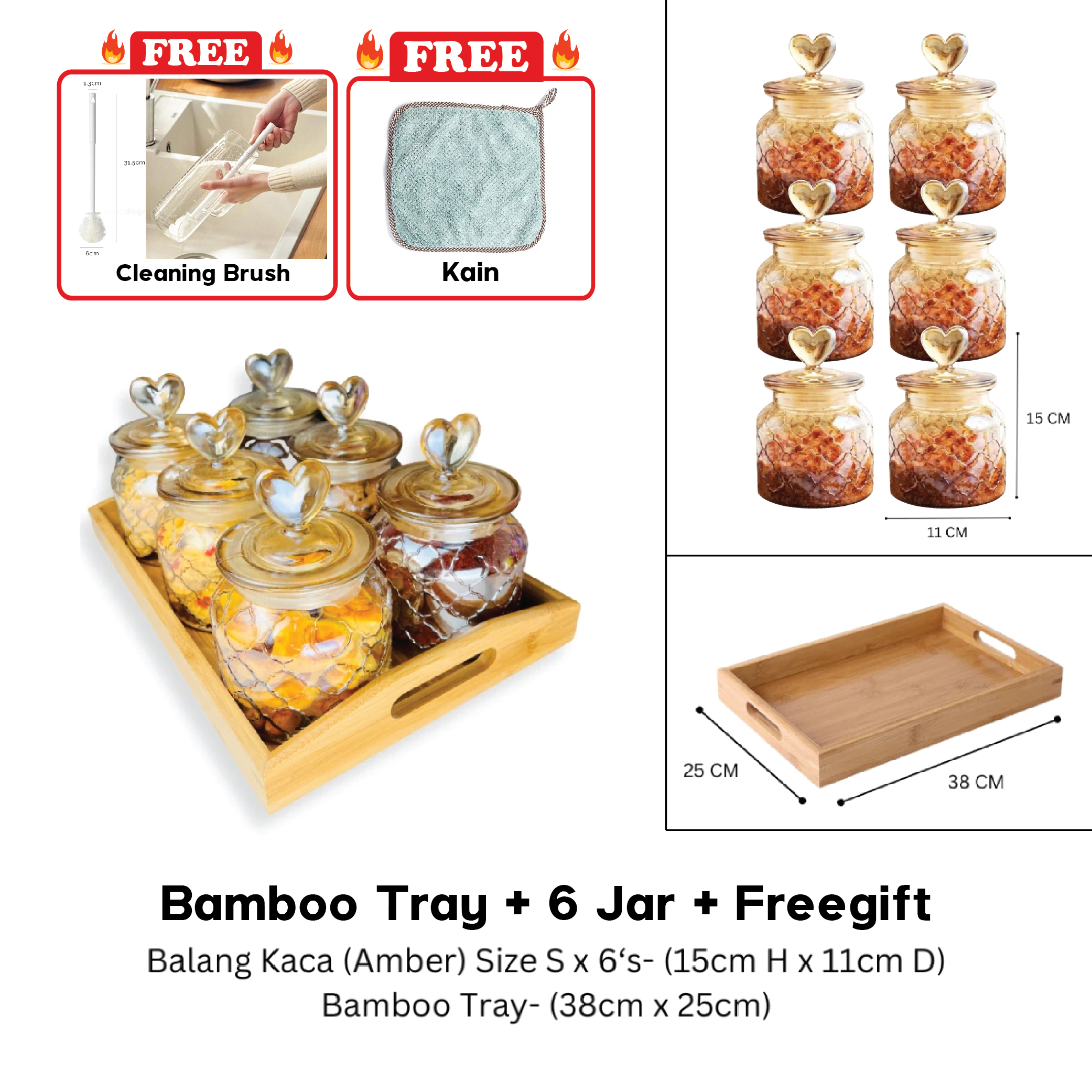 Raya Cookie Container Set Viral 2025 Airtight Raya Cookie Jar Set Glass ...