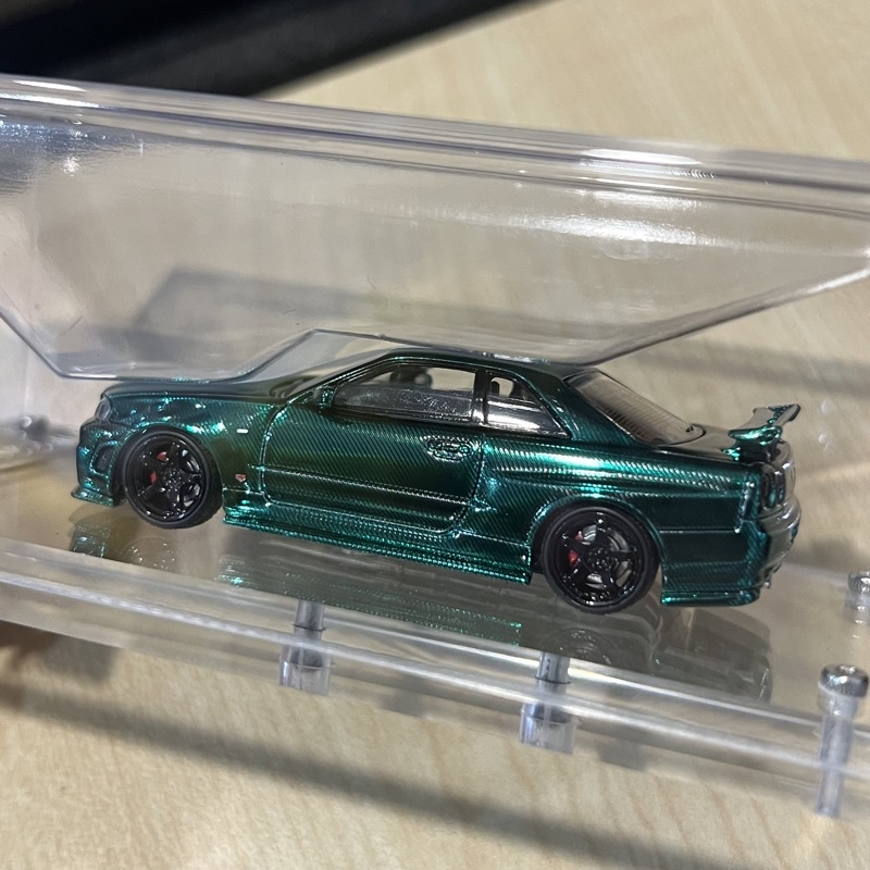 GTR R34 METAL GREEN CARBON FIBER PATTERN TIMETOP 1/64 MODEL CAR ...
