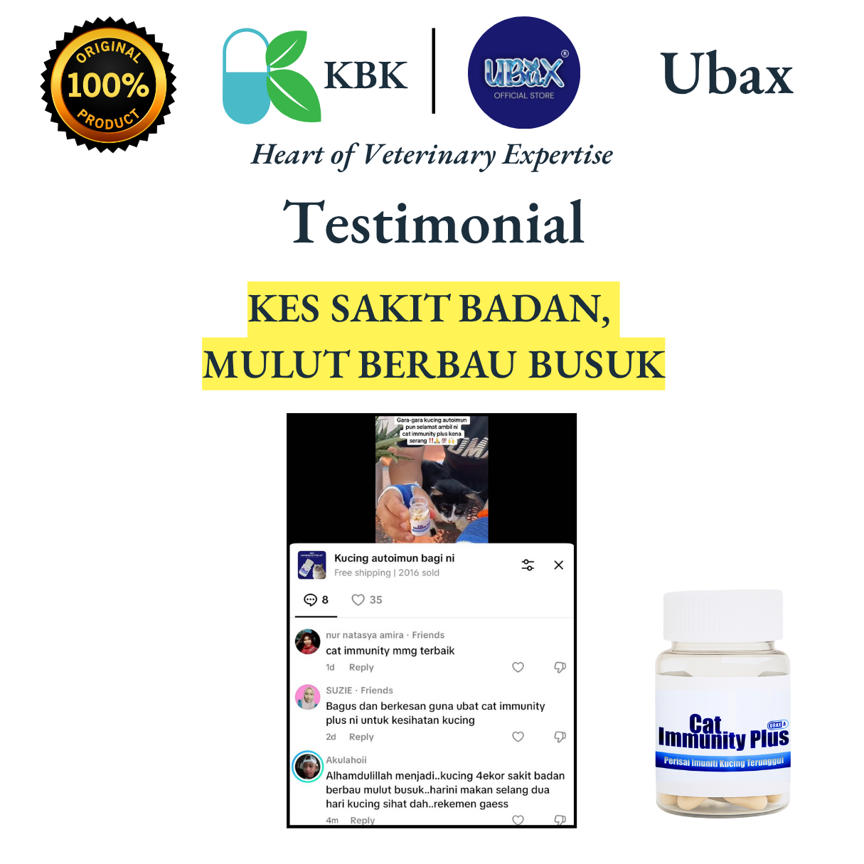 Ubax Cat Immunity Plus Booster Gemuk Kucing Cat Immune Booster ...
