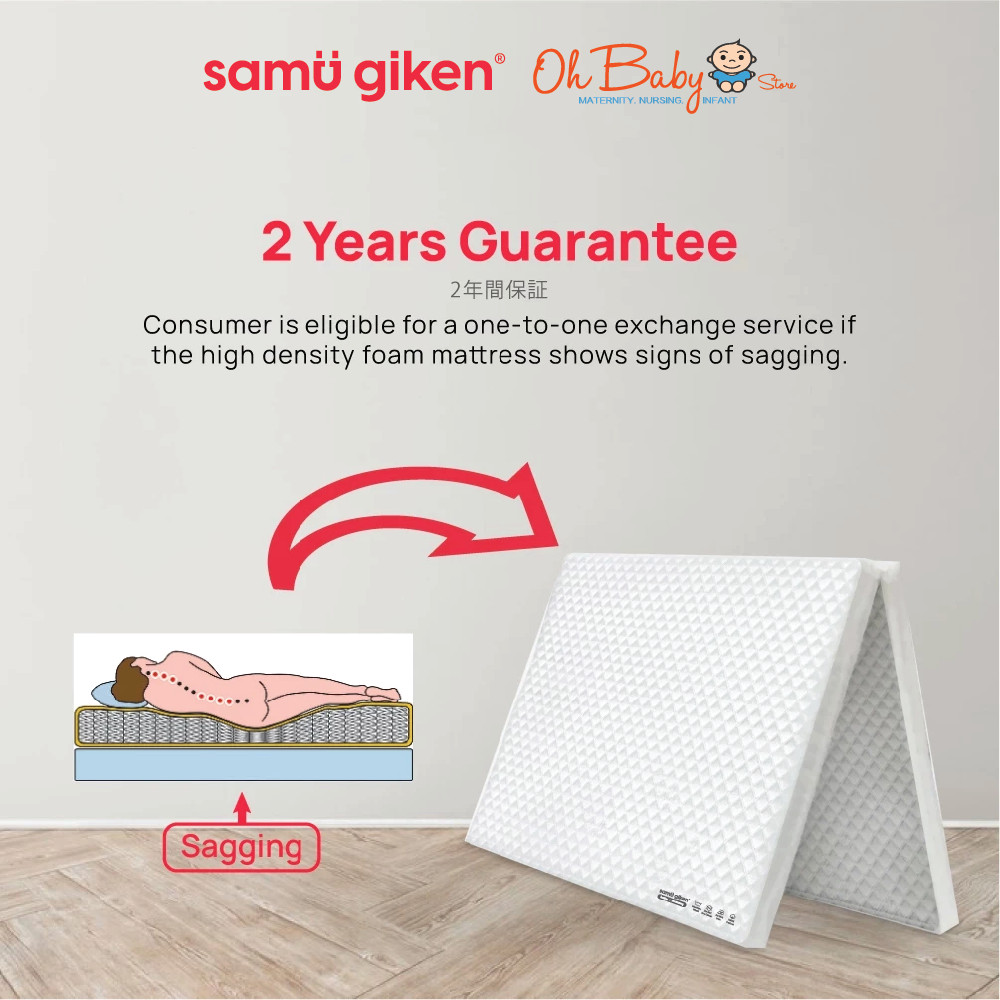 Samu Giken Foldable 2" Mattress with High Density Crystal Foam for