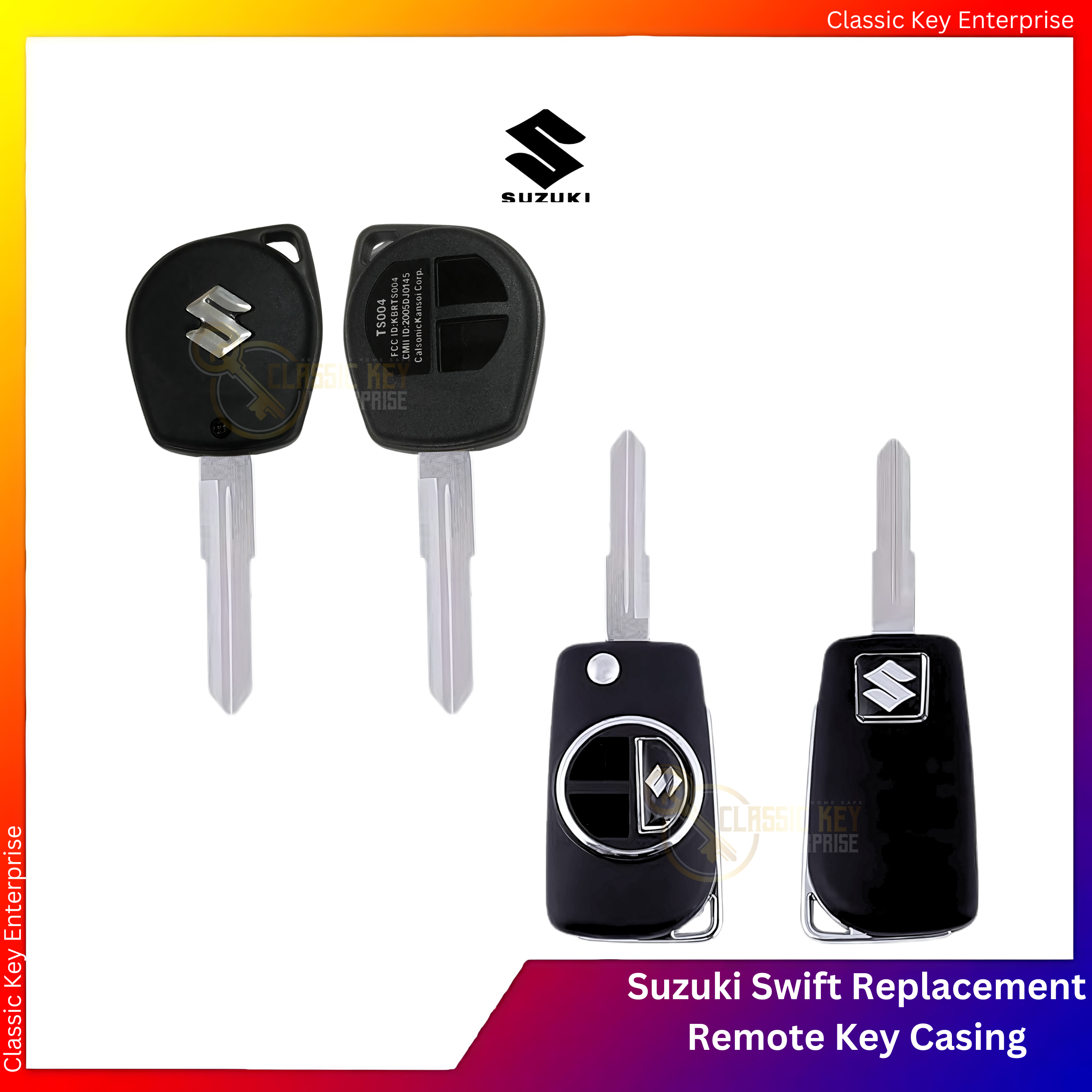Suzuki Swift Replacement Remote Key Casing (2 Side Blade) | Shopee ...