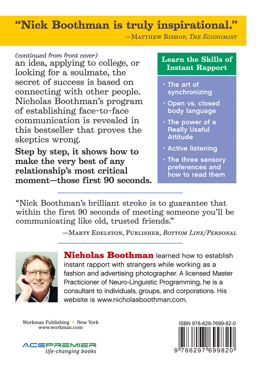 How to Make People Like You in 90 Seconds or Less by Nicholas Boothman ...