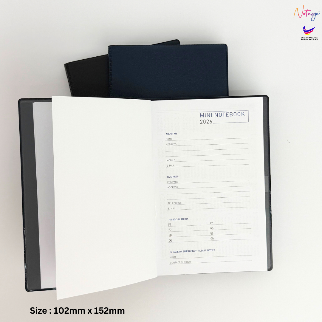 Mini Planner Notebook 2026 PVC Cover A6 Small Notebook 2026 Calendar ...