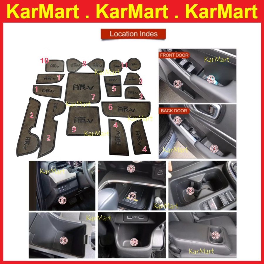 Honda HRV HRV 2022 2023 2024 Leather Interior Slot Mat Anti Slip Mat