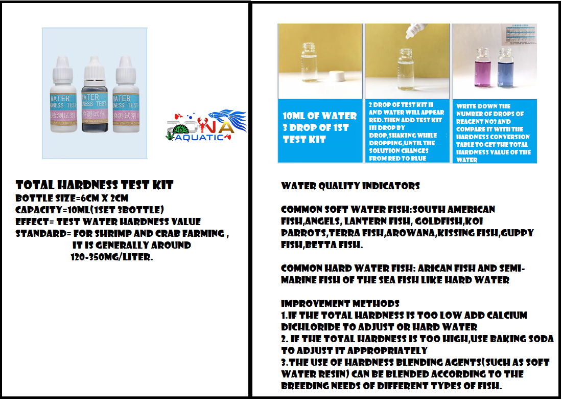 WATER QUALITY TEST KIT REAGENT AMMONIA HARDNESS PH CHLORINE NO2 NO3 NH3