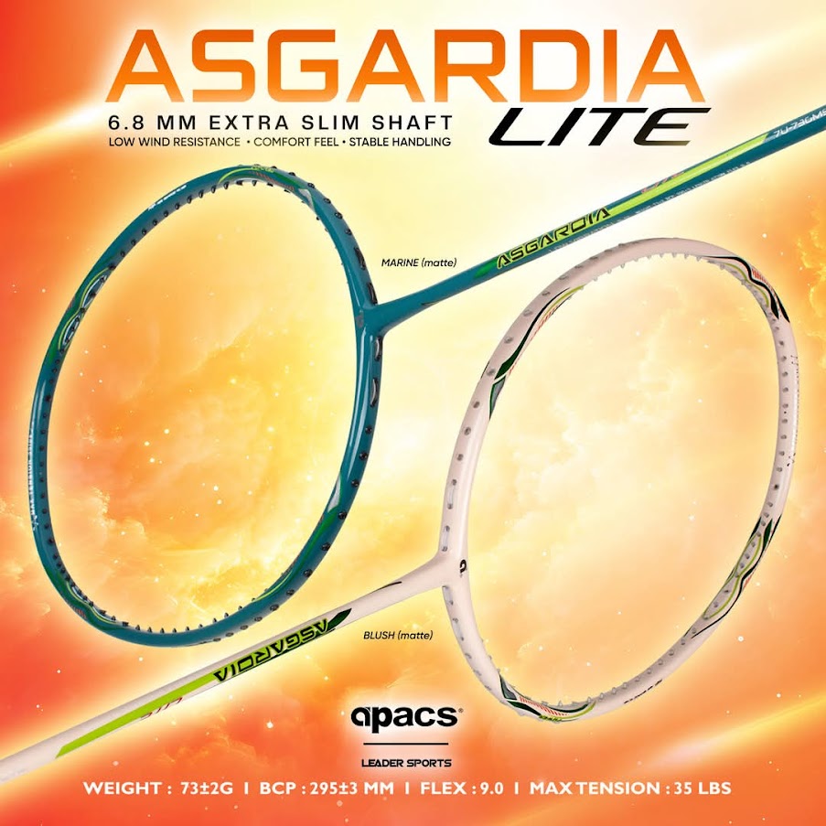 APACS Badminton Racket ASGARDIA LITE/CONTROL Max Tension 35LBS | Shopee ...