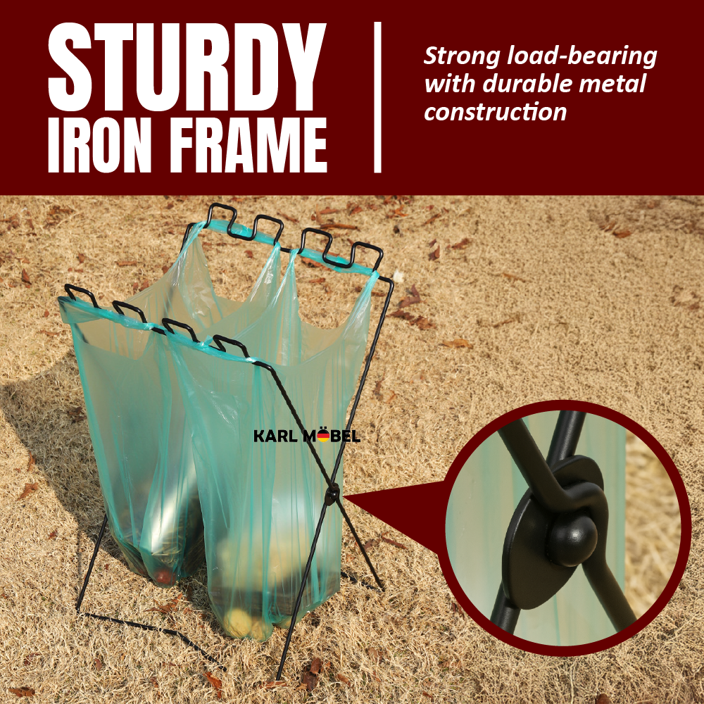 Camping Garbage Rack Bin Foldable Frame Disposable Portable Rubbish ...