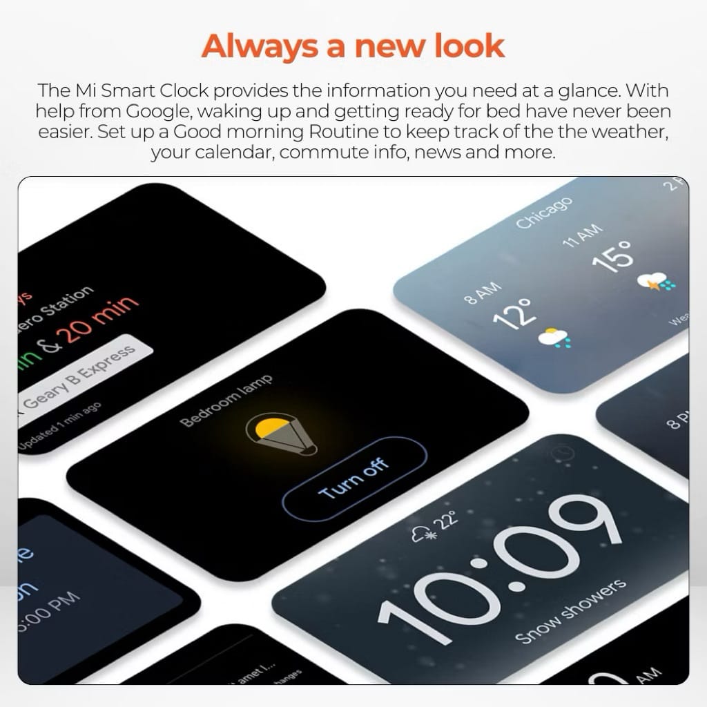 Xiaomi Mi Smart Clock - Touch Screen Voice Command Smart App Control ...
