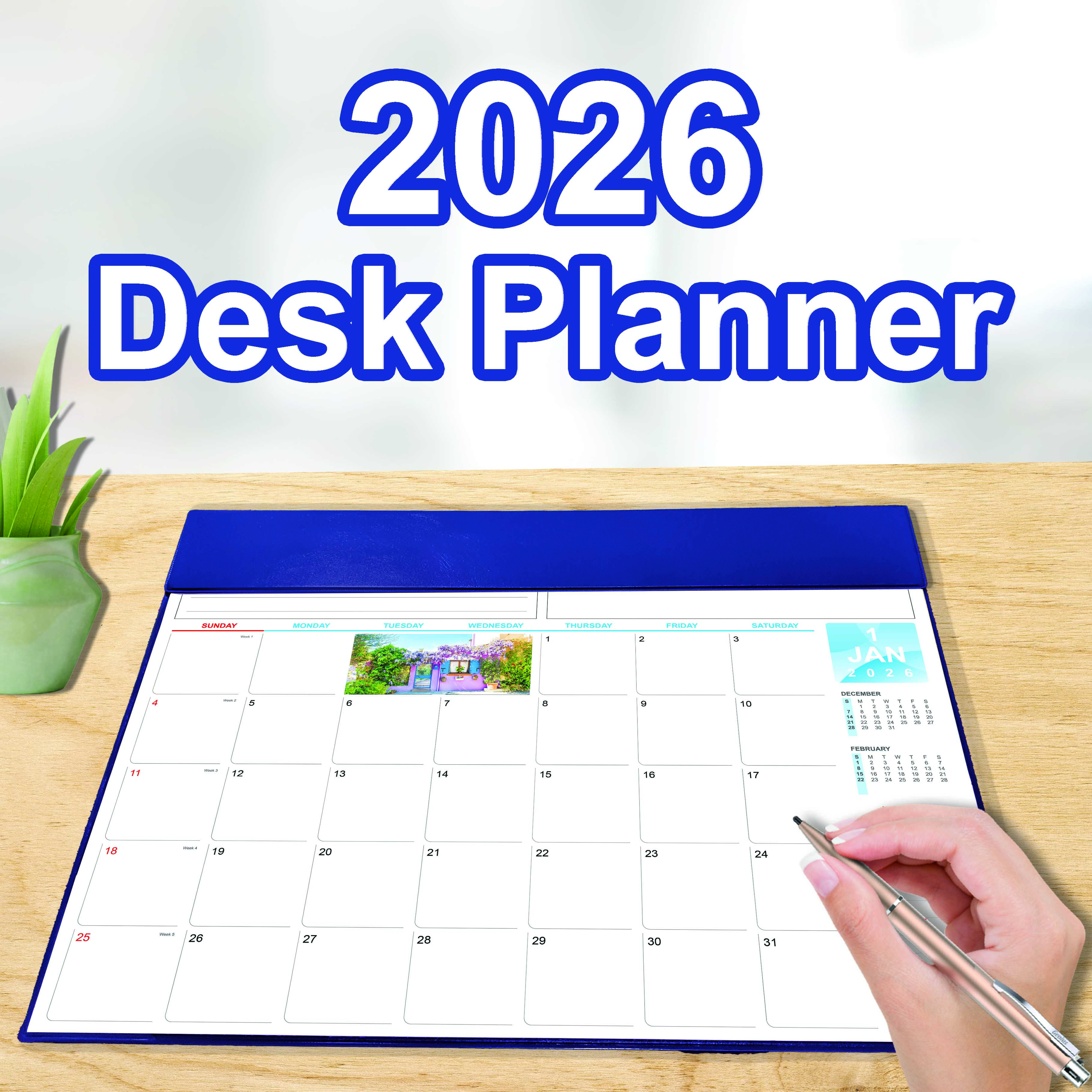 2026 Diary Mini Desk Planner Diary Table Top Planner Desk Diary PVC ...