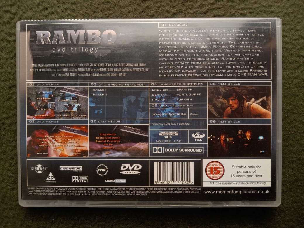 RAMBO DVD TRILOGY FIRST BLOOD DVD MOVIE | Shopee Philippines