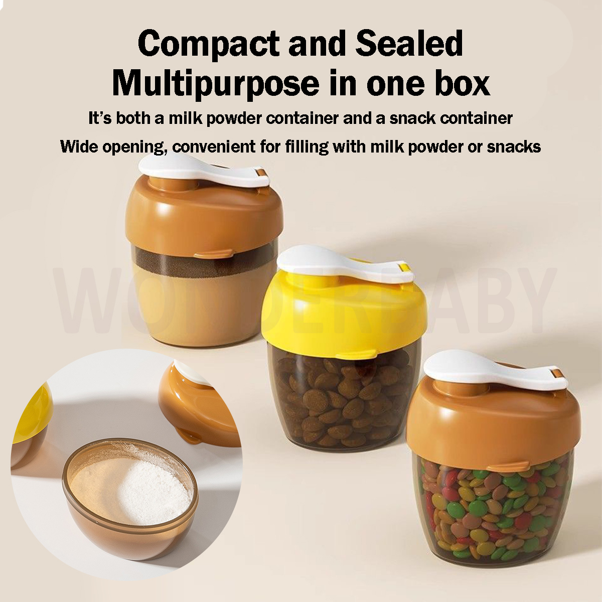 Wonderbaby Portable Baby Formula Dispenser Milk Container UV Protection ...