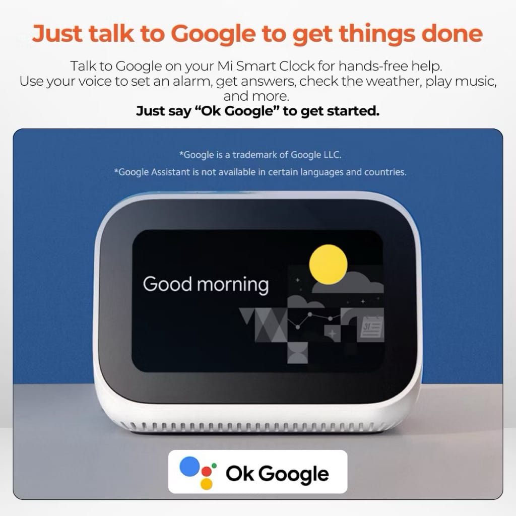 Xiaomi Mi Smart Clock - Touch Screen Voice Command Smart App Control ...