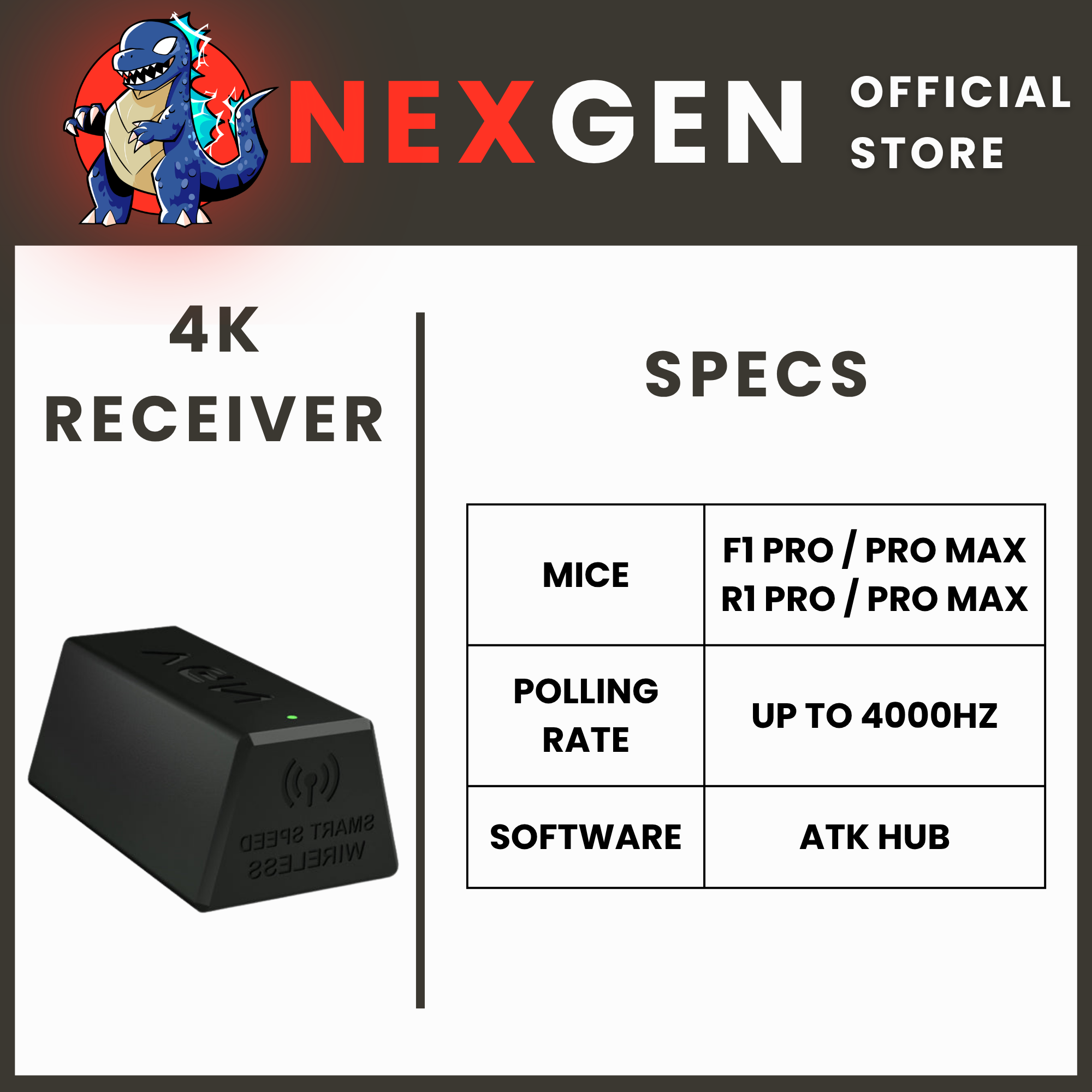 ATK VXE DRAGONFLY 4K RECEIVER R1 F1 PRO MAX WIRELESS 4000Hz DONGLE ...