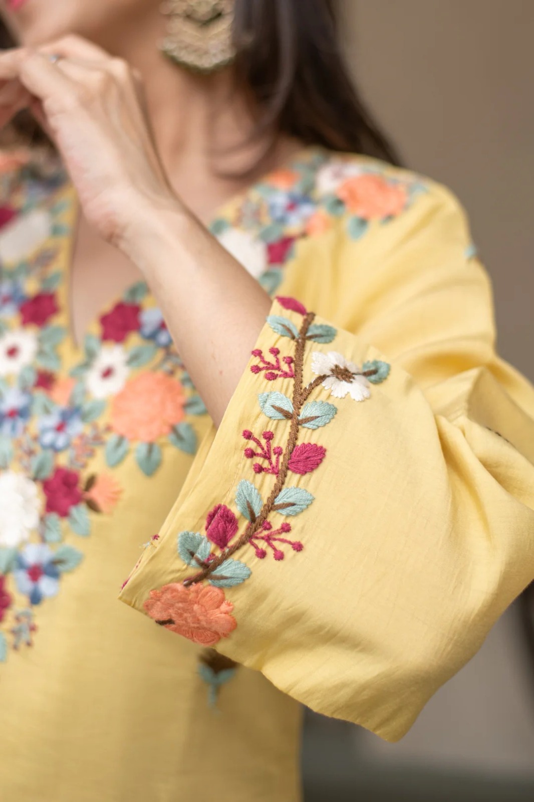 XS - 4XL MVITA LIVING CREATION Beautiful Designer Print Work In French ...