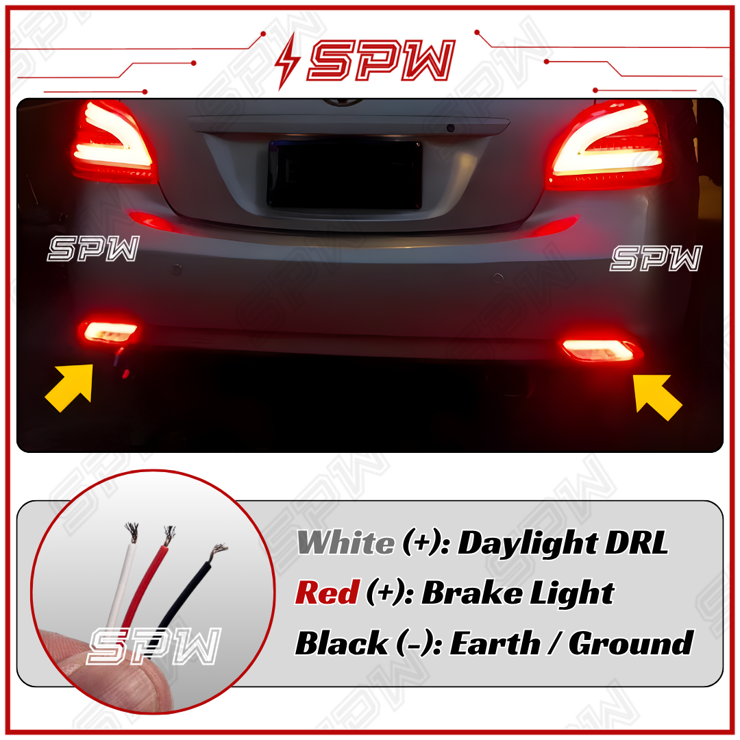 Toyota Vios NCP92 NCP93 (2008-2012) L-Design Rear Bumper Reflector LED ...
