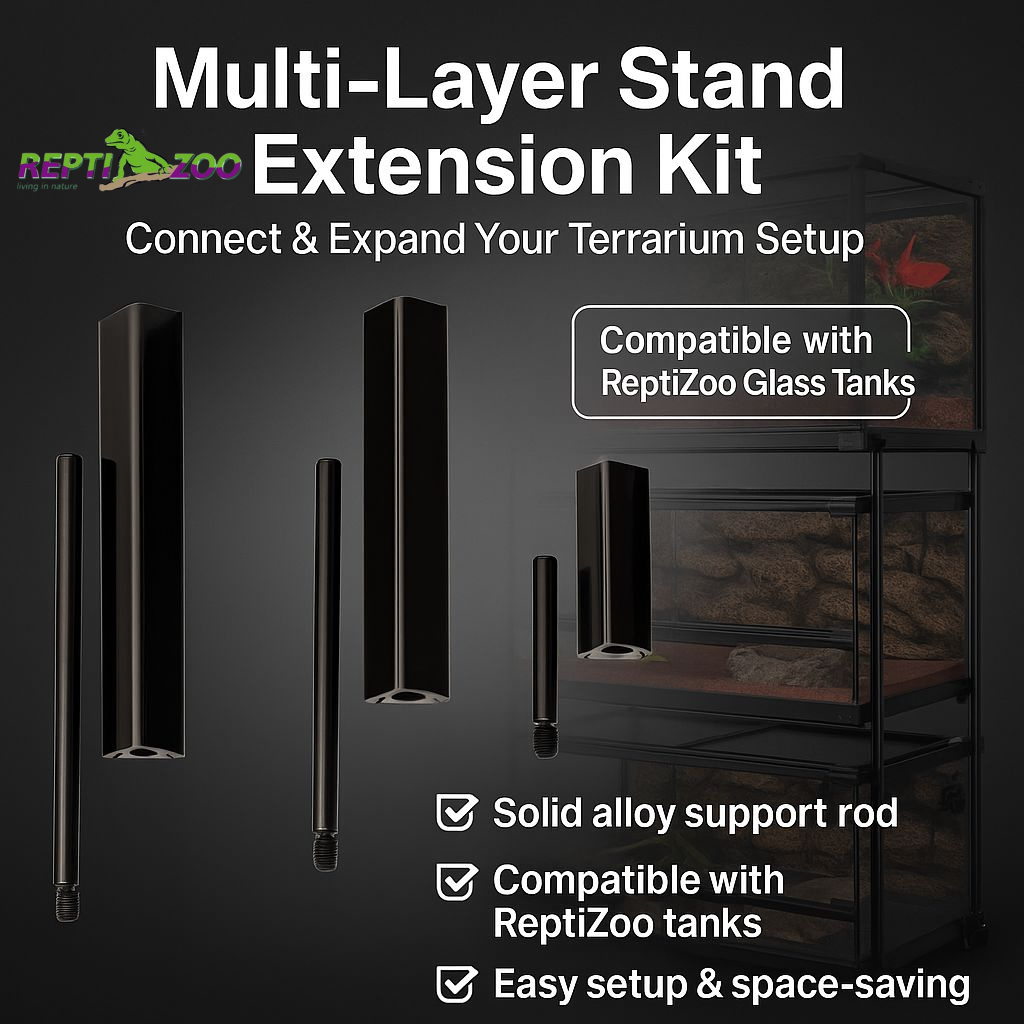 ReptiZoo Terrarium Rack Stand Multi-Layer Stand Extension Kit for Glass ...
