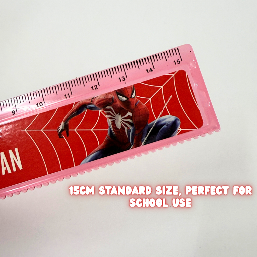RULER 15cm Spider Man Pembaris Sekolah Alat Tulis Cartoon Plastic ...