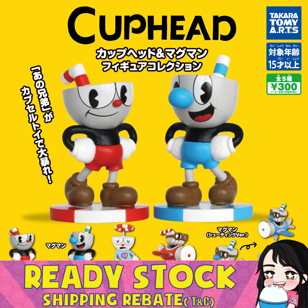 Takara Tomy Cuphead And Mugman Figure Collection 茶杯头日本扭蛋 Gashapongachapon Capsule Toy 0601