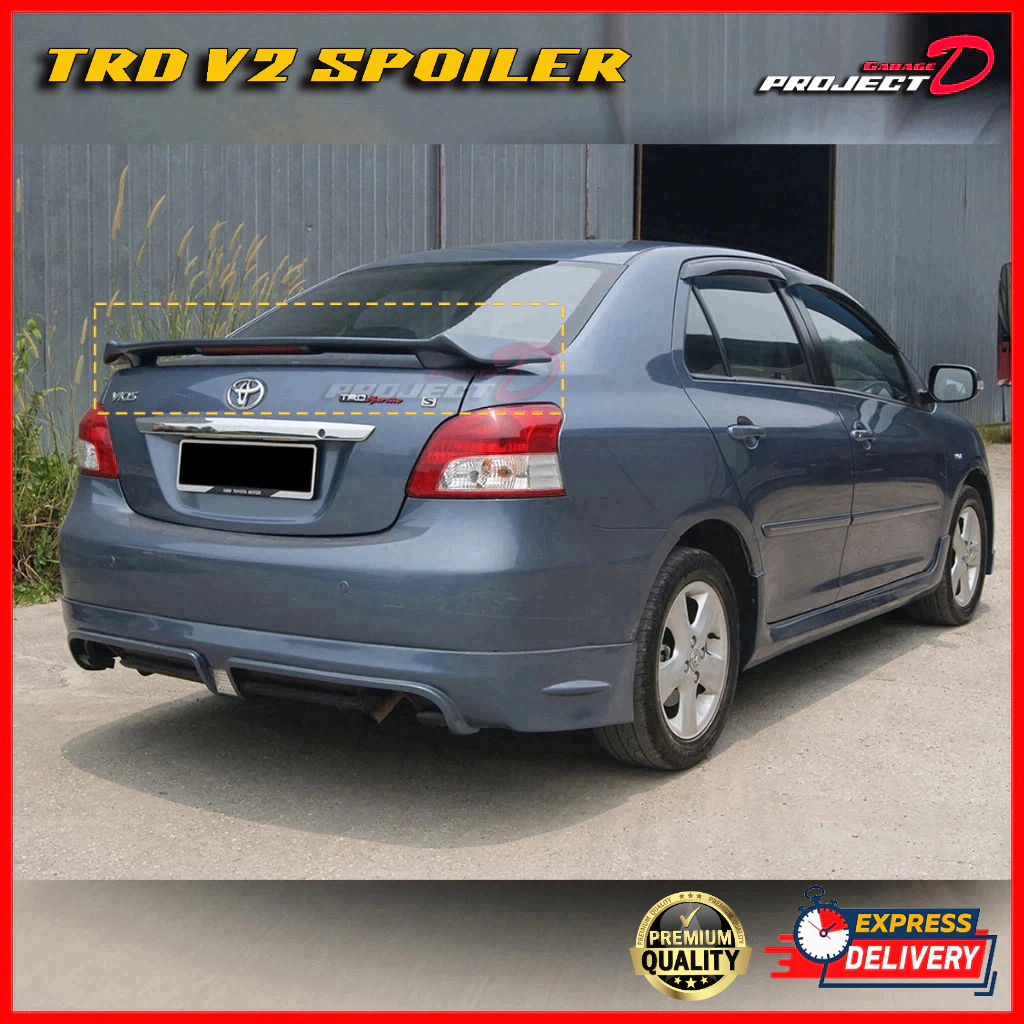 TOYOTA VIOS 2008-2013 TRD SPORTIVO SPOILER WITH LED ( WITHOUT PAINT ...