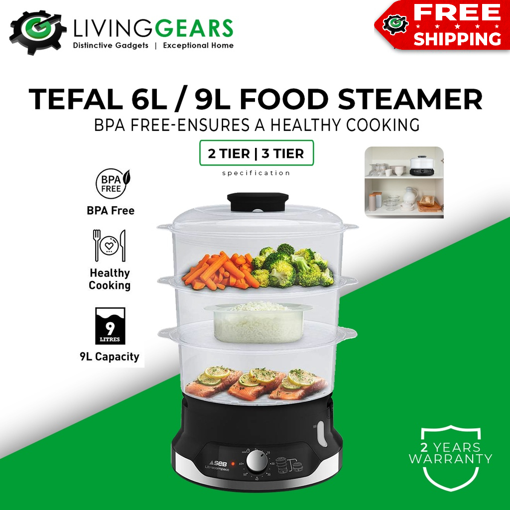 Tefal 6L/9L BPA Free Cook Food Steamer VC2048 VC1398