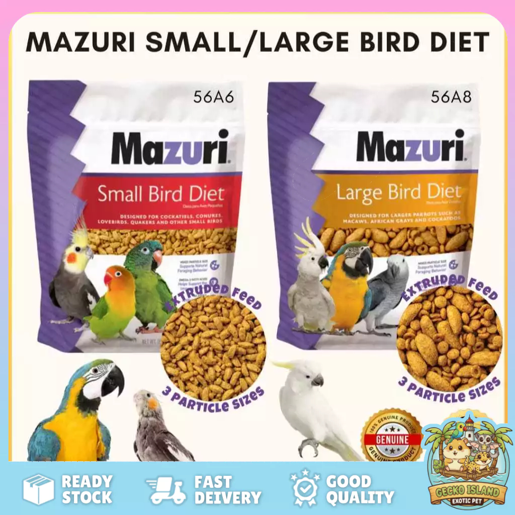 MAZURI Small Bird Diet Large Bird Bird food Parrot food Cockatiel Food ...