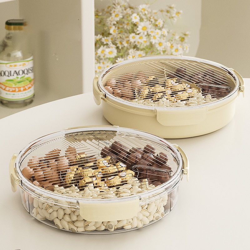 Bekas Kuih Kedap Udara Snack Tray Raya Round Buckle Sealed Box with Lid ...