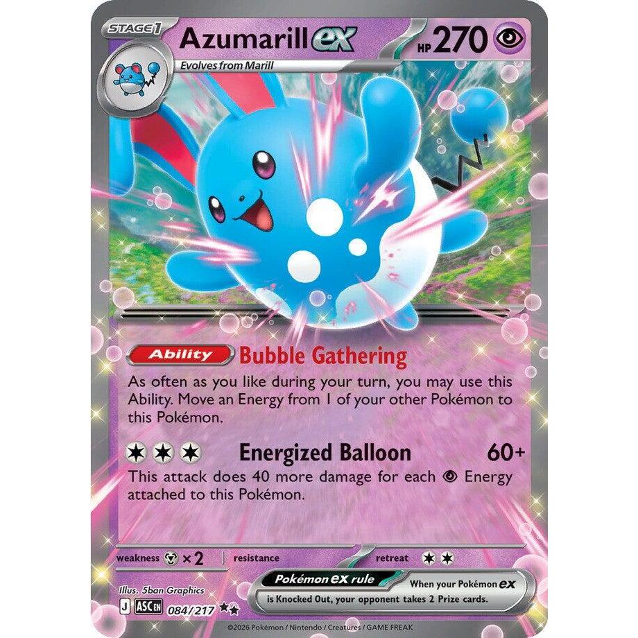 Azumarill ex 084/217 Pokemon Ascended Heroes Singles Double | Shopee ...