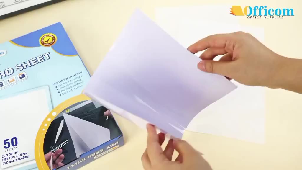 Officom A4 PVC ID Card Sheet Printable Film & PVC Sheet (50pcs and ...