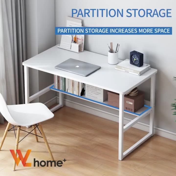 Office Table Study Table Long Computer Table Double Layer Storable ...