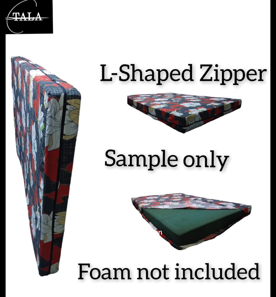 2,3,4 INCHES THICK FOAM COVER ONLY II SEMI COTTON II L-Shaped Zipper II ...