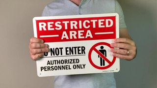 20*30cm “restricted Area - Do Not Enter, Authorized Personnel Only 